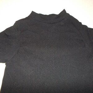 dark black turtle neck crop top